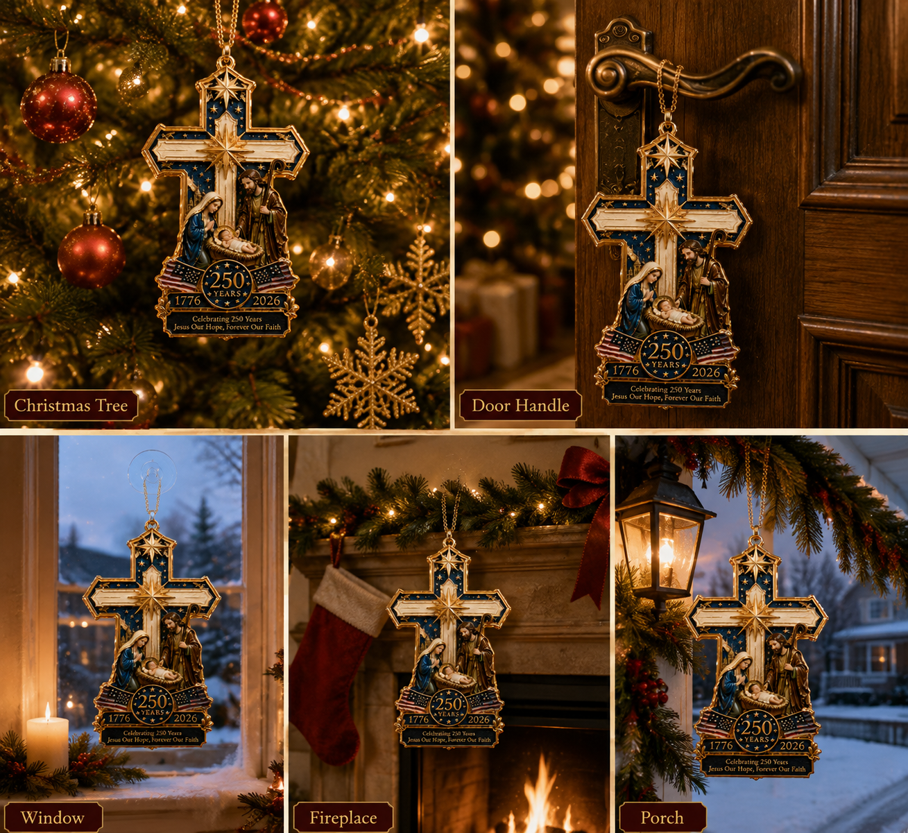 🔥Cross-Shaped Jesus Nativity Christmas Tree Ornament
