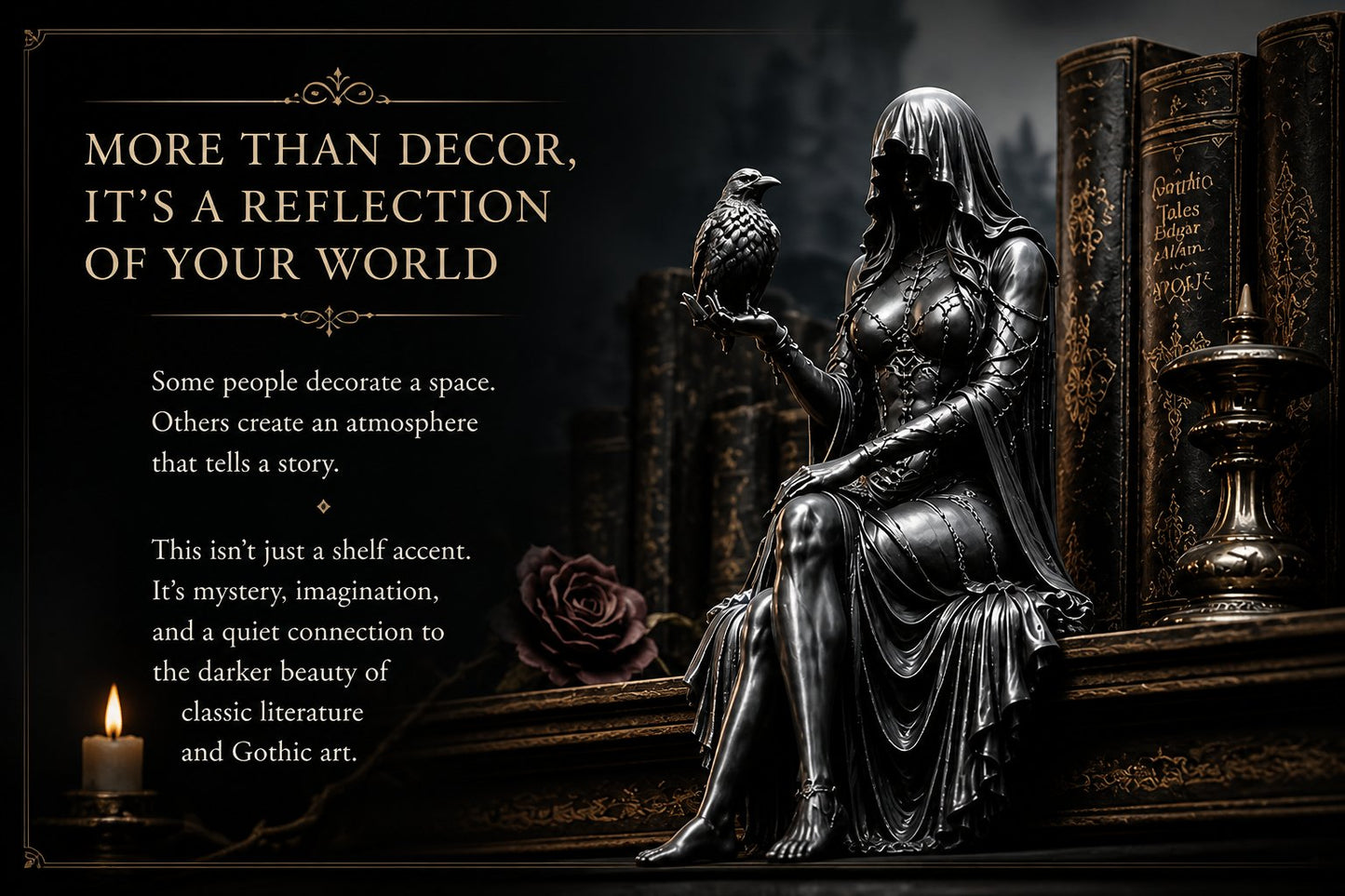 🔥Last Day 50% OFF 🖤 Gothic Raven Shelf Sitter Statue
