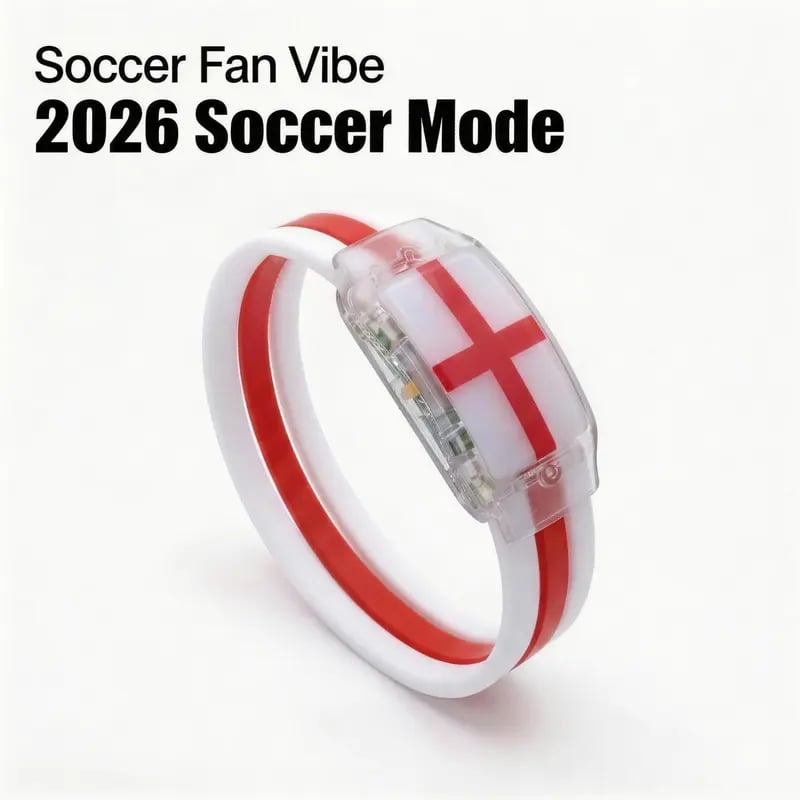 ⚽✨2PCS LED Light Up National Flag Wristbands