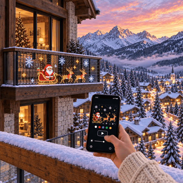 ✨ Turn Your Balcony Into A Giant LED Light Show! 🎄 Smart 400 LEDs Animated Mesh Screen 🎆📱