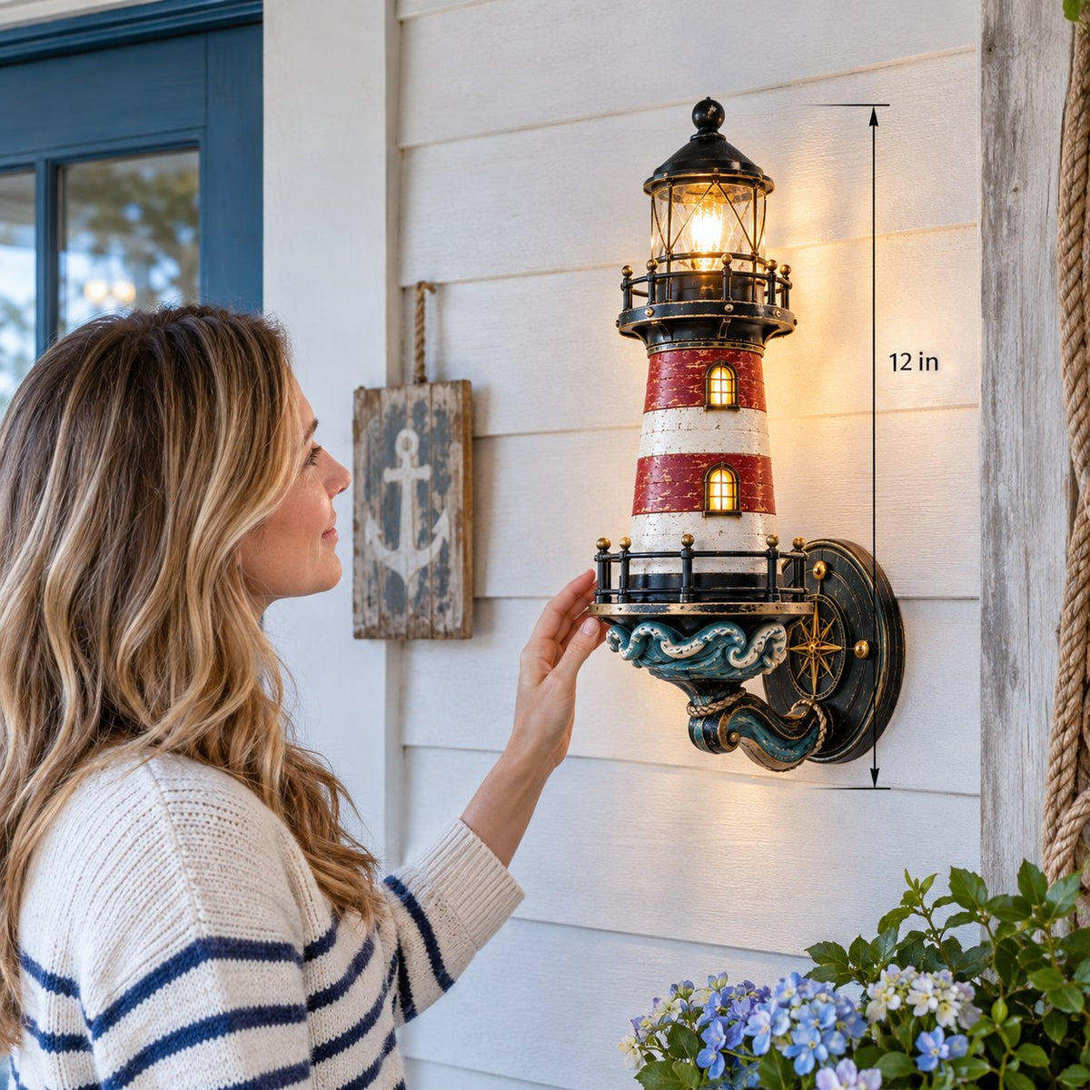 🌊 Vintage Coastal Lighthouse Wall Light