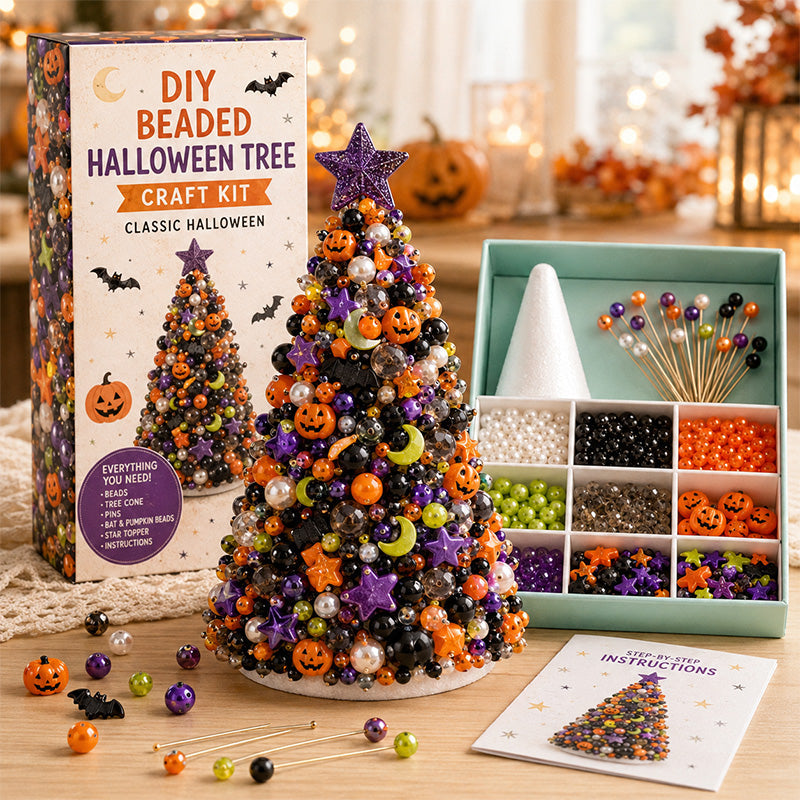 🎃✨ DIY Beaded Halloween Tree Craft Kit 👻🧵