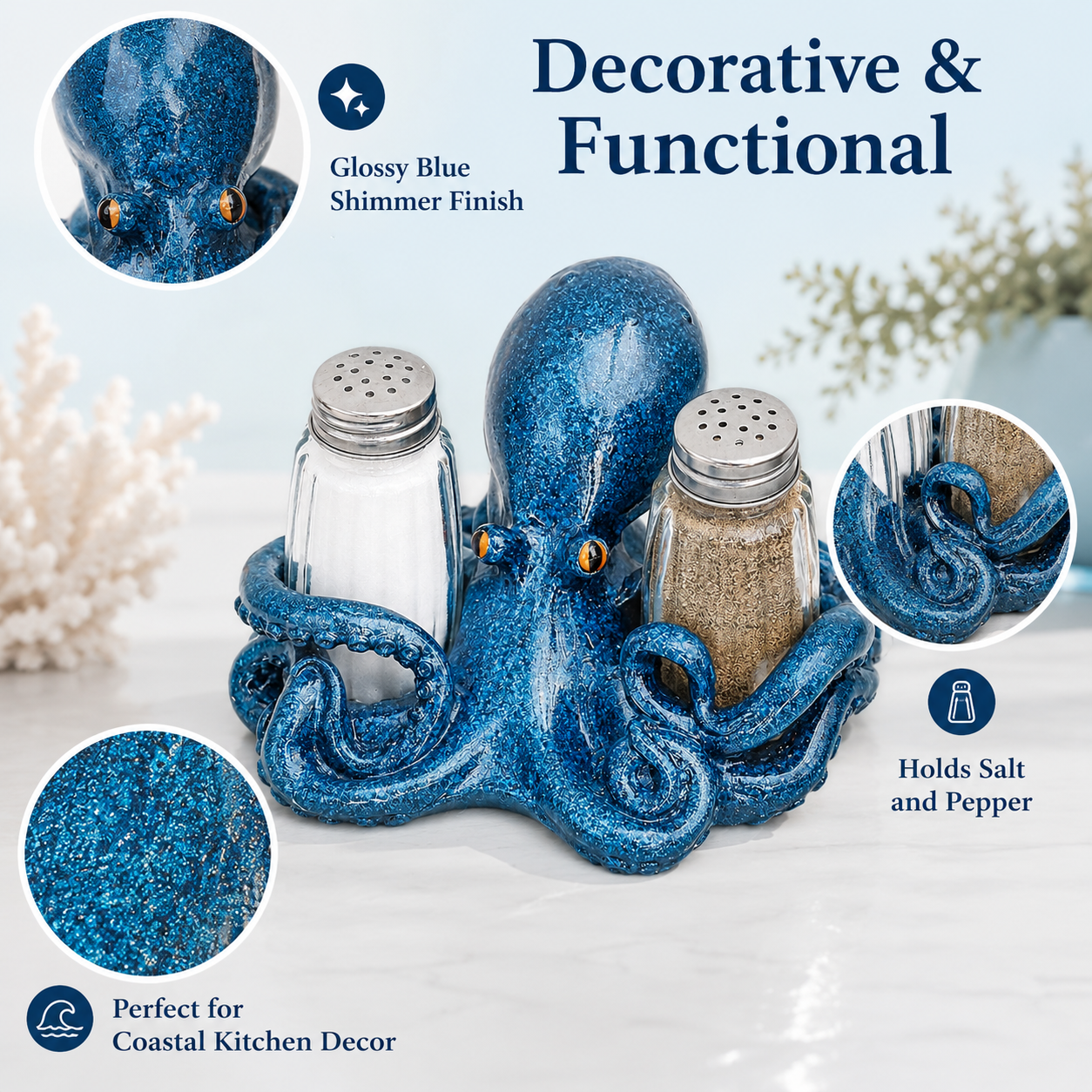 ⚡Hot Sales 49% OFF🔥-Coastal Animal Salt & Pepper Shaker Holder Set