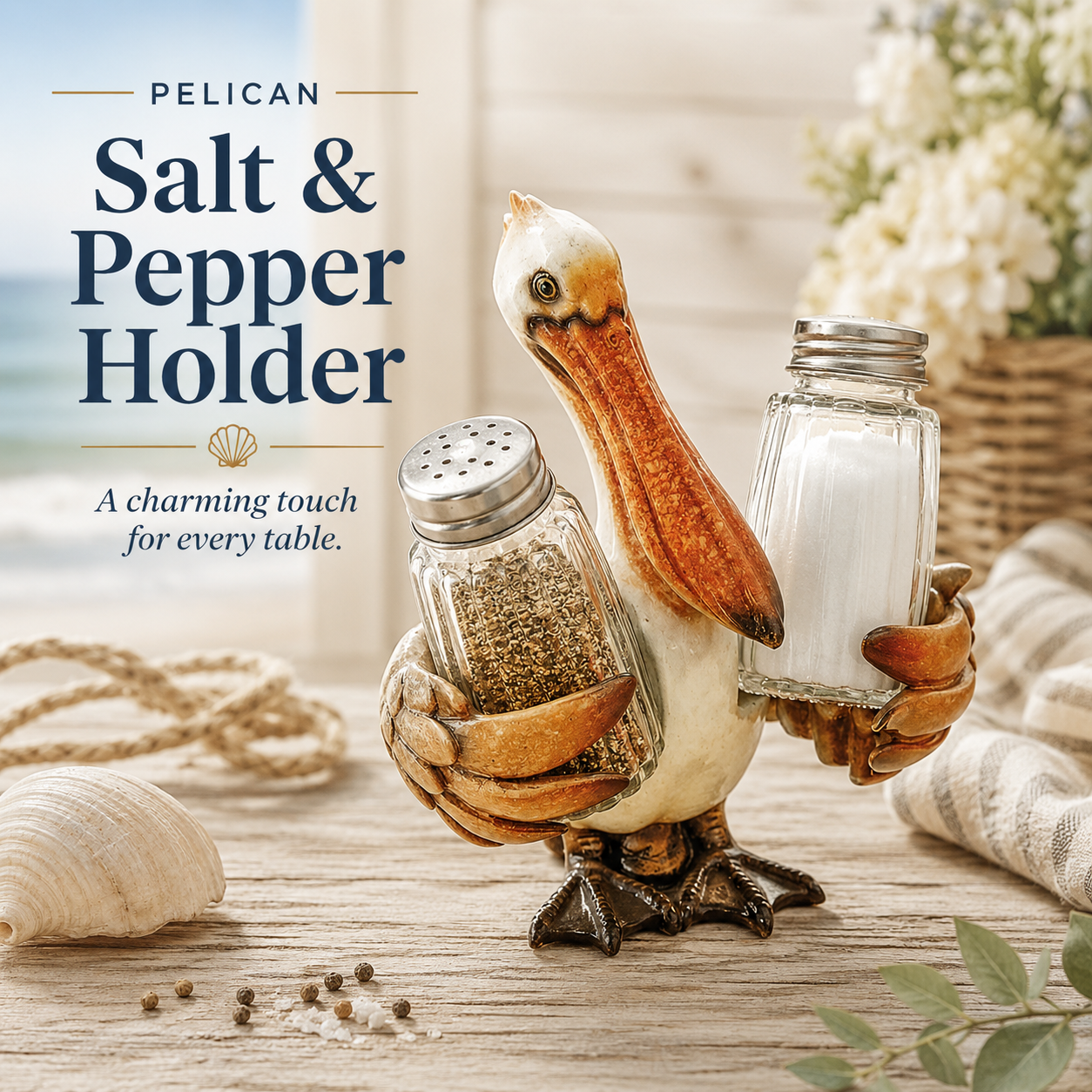 ⚡Hot Sales 49% OFF🔥-Coastal Animal Salt & Pepper Shaker Holder Set