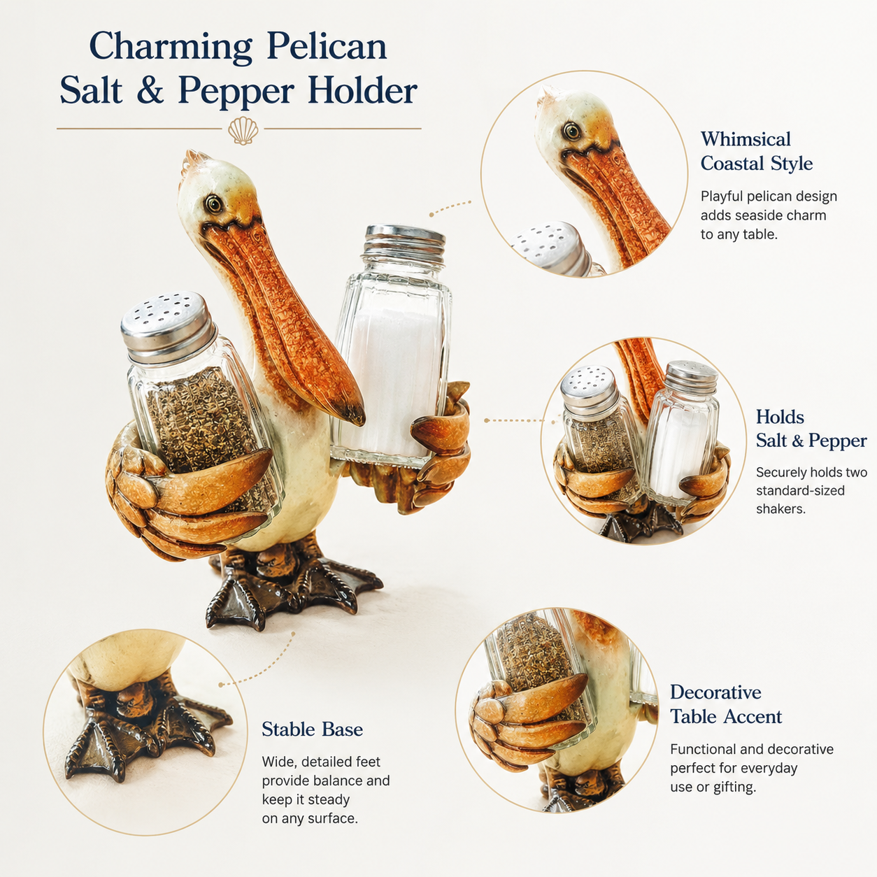 ⚡Hot Sales 49% OFF🔥-Coastal Animal Salt & Pepper Shaker Holder Set