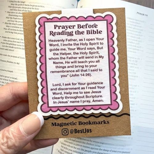 ✝️Prayer Before Reading the Bible Magnetic Bookmark🙏Invite the Holy Spirit Into Your Scripture Reading📖