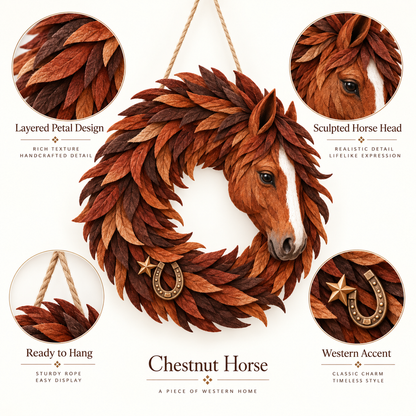 🐴🤎Rustic Horse Head Wreath – Western Farmhouse Wall & Door Decor
