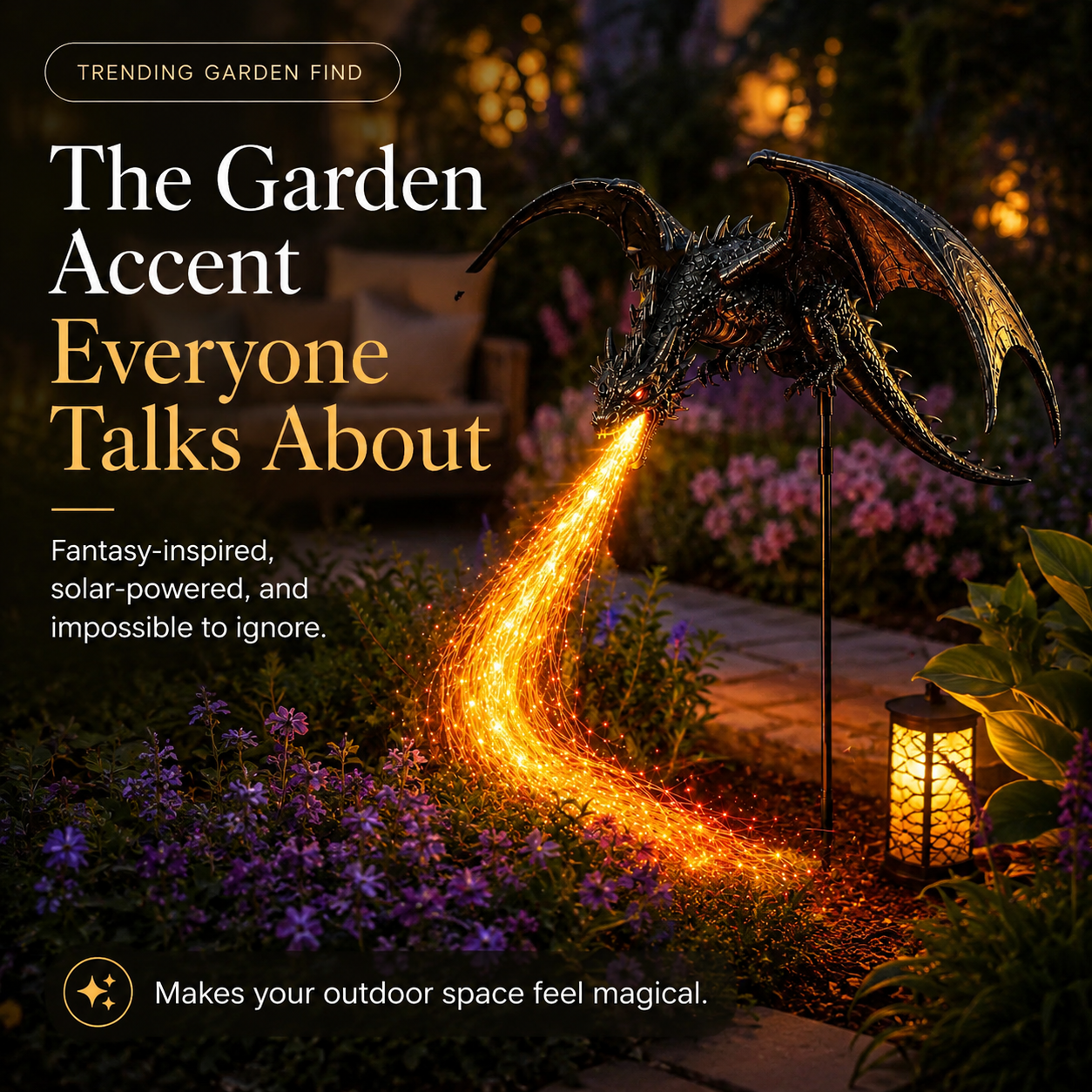 2027 Fellime®Dragon’s Ember Solar Garden Decor222222
