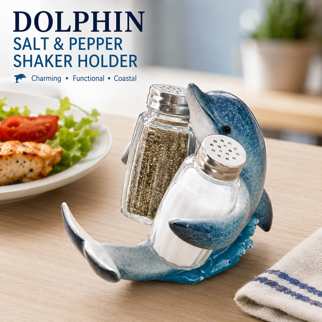 ⚡Hot Sales 49% OFF🔥-Coastal Animal Salt & Pepper Shaker Holder Set