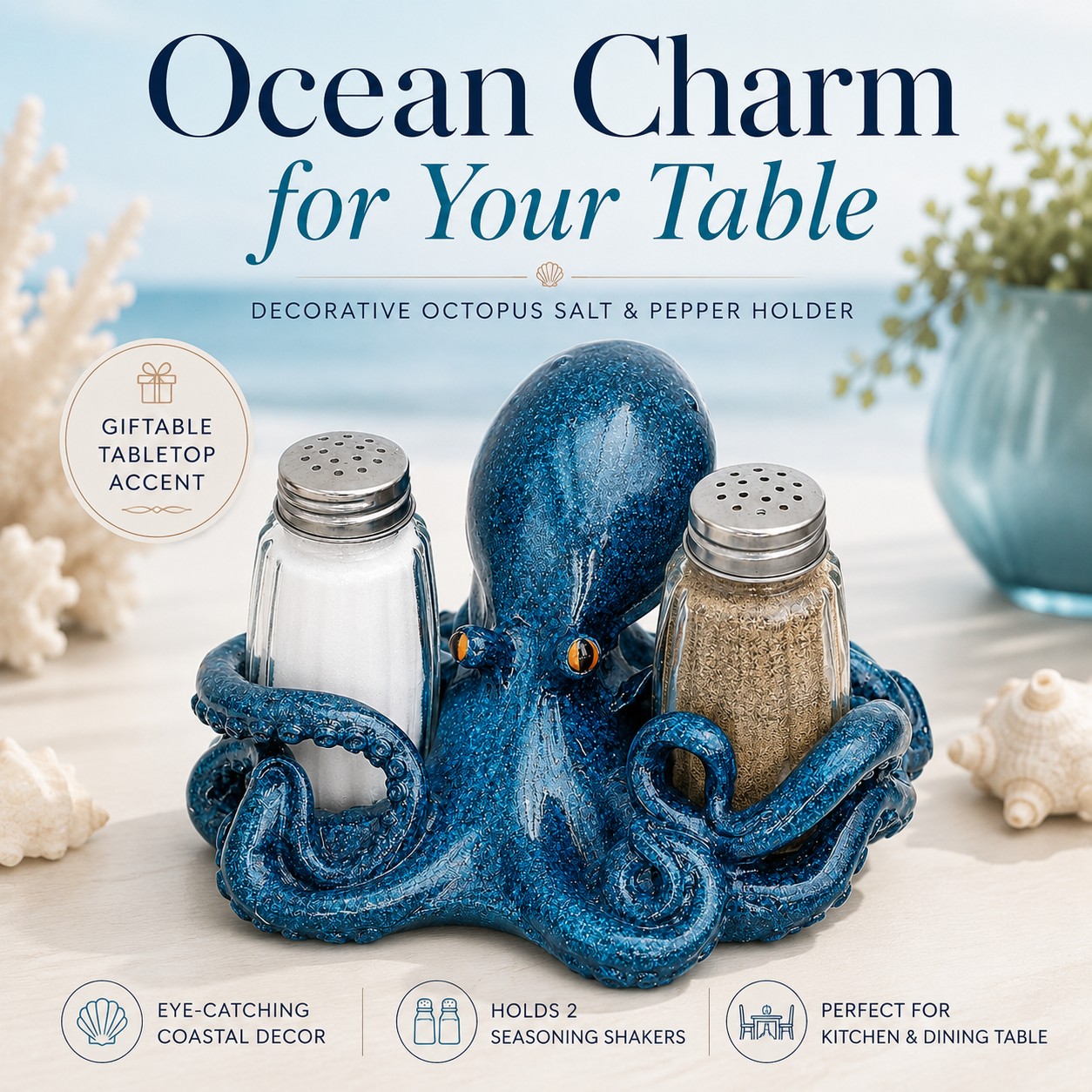 ⚡Hot Sales 49% OFF🔥-Coastal Animal Salt & Pepper Shaker Holder Set