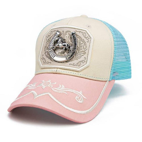 🔥Last day 60% off- Western trucker cap with unique embroidery and pin
