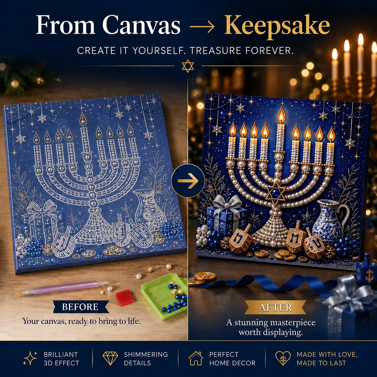 🎁Last Day 49% OFF - 🕎✨DIY Hanukkah Pearl Art Kit(📦Buy 2 Free Shipping)
