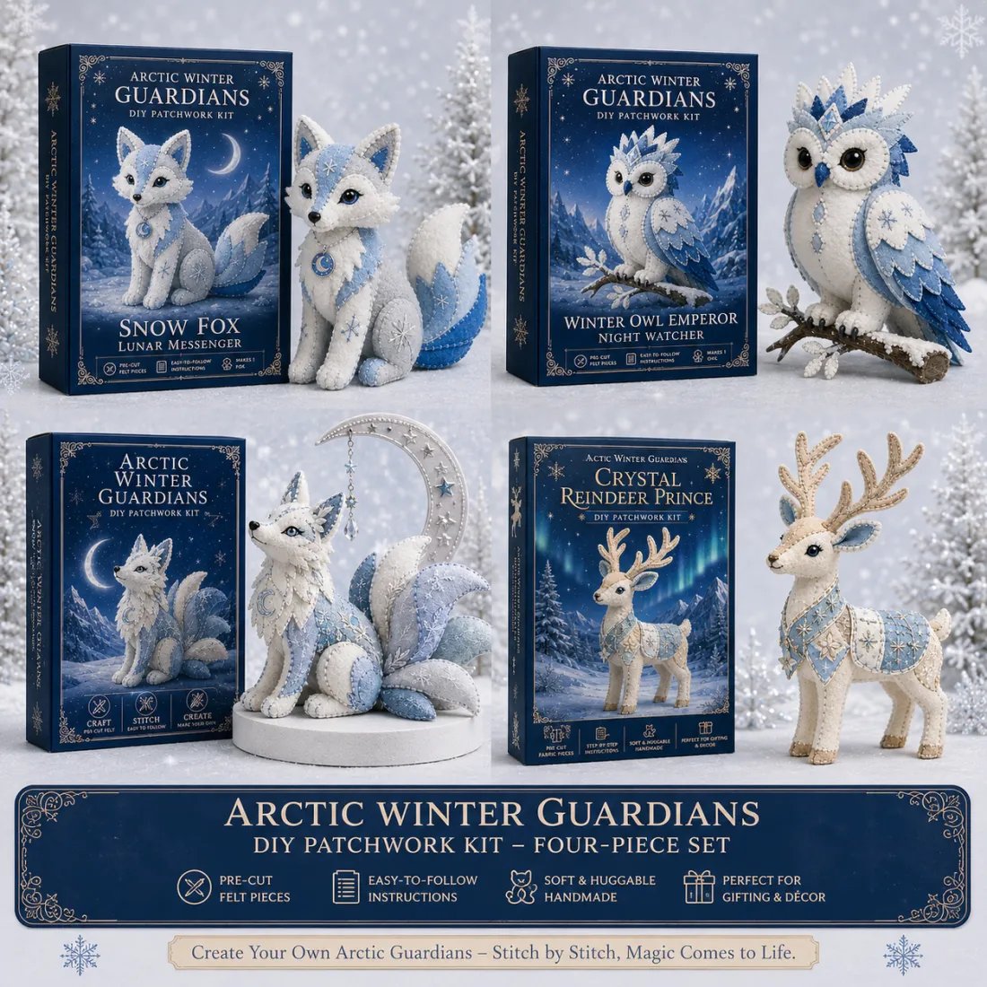 🏆Buy 2 Get 10%off &Free shipping🧵💙Arctic Winter Guardians DIY Patchwork Kit❄️