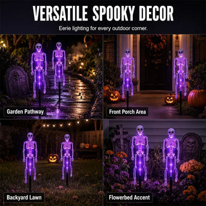 💀 Solar Skeleton Ground Stake Lights | Waterproof Outdoor Halloween Decor Lights