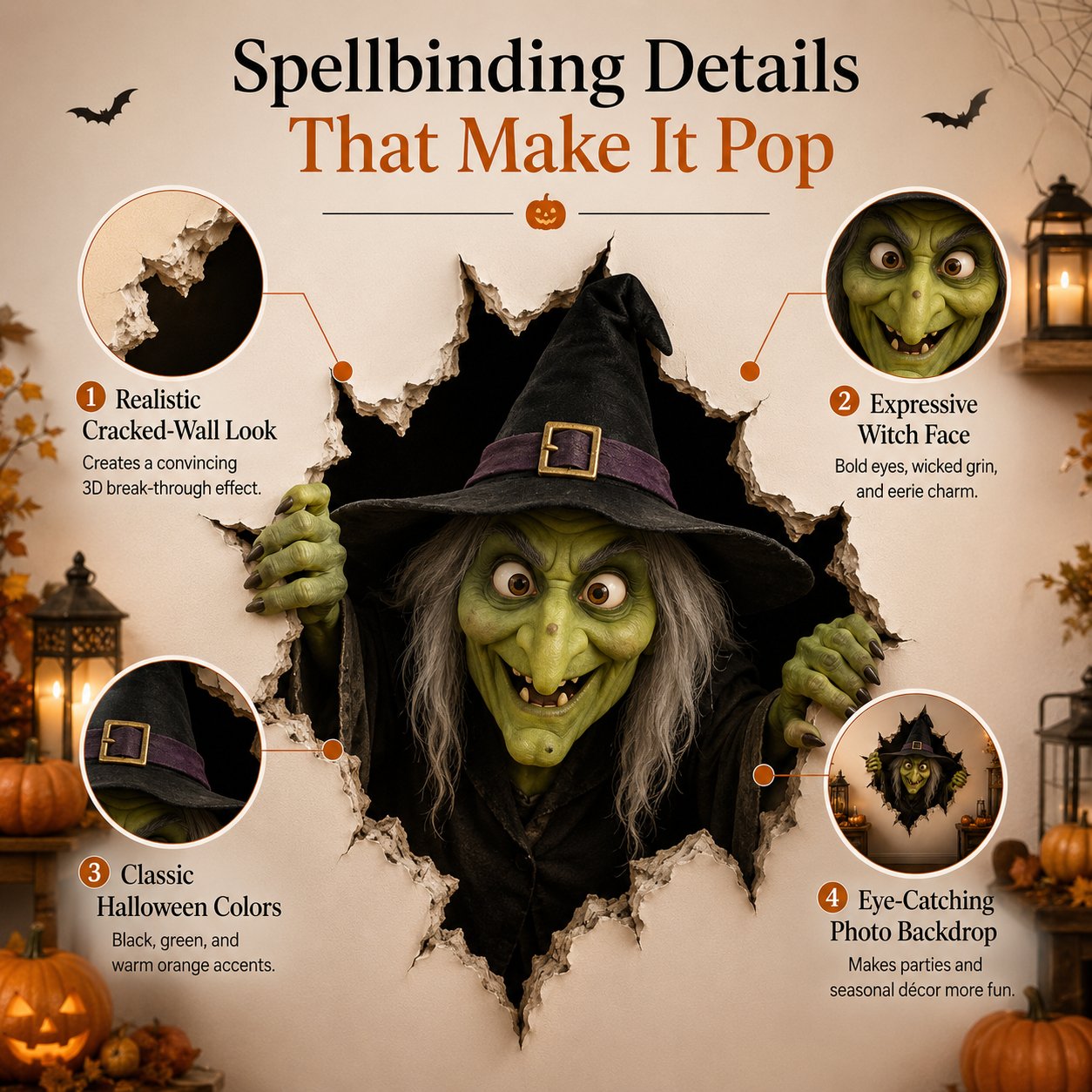 🔥Last Day 50% OFF-Halloween Break-In 3D Wall Decals