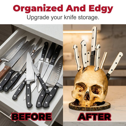 ☠️ Gothic Skull Knife Holder