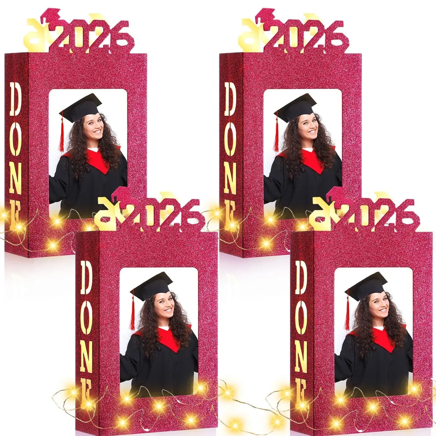 🔥Last Day 49% OFF - 4/8Pcs Graduation Centerpieces for Class of 2026 Fit 4x6in Photo | Fillable Picture Box
