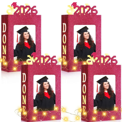 🔥Last Day 49% OFF - 4/8Pcs Graduation Centerpieces for Class of 2026 Fit 4x6in Photo | Fillable Picture Box