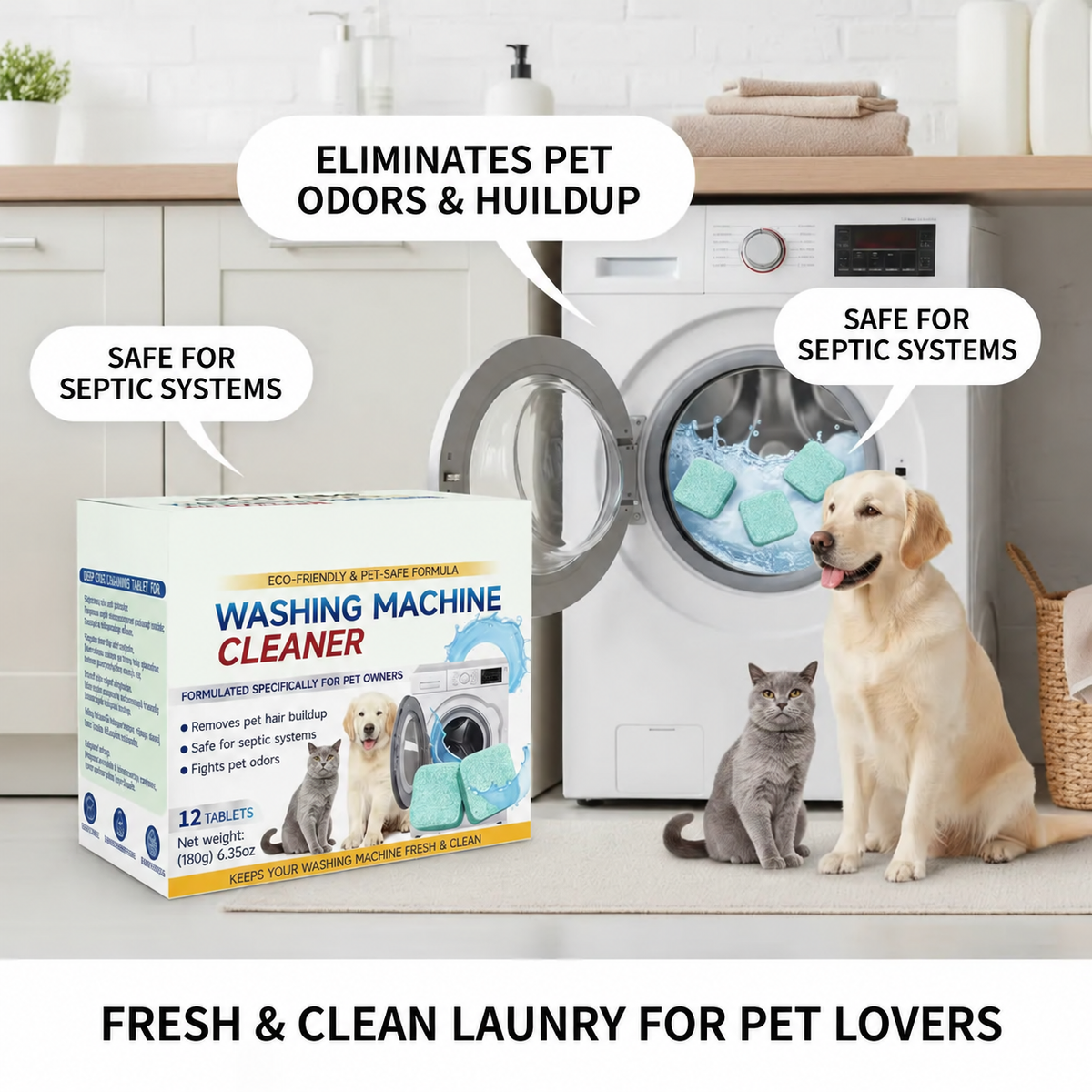 ⚡50K+ SOLD!🔥🔥SOPAMI Eco-Friendly Washing Machine Cleaner Fights Pet Odors⏳