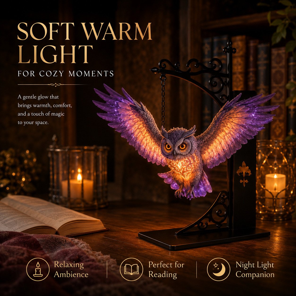 🔥Last Day 49% OFF -🏰Glowing Dragon Hanging Bookshelf Light