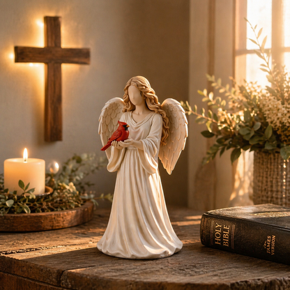 🔥Mother's Day Gift-Red Cardinal Bird Angel Figurine