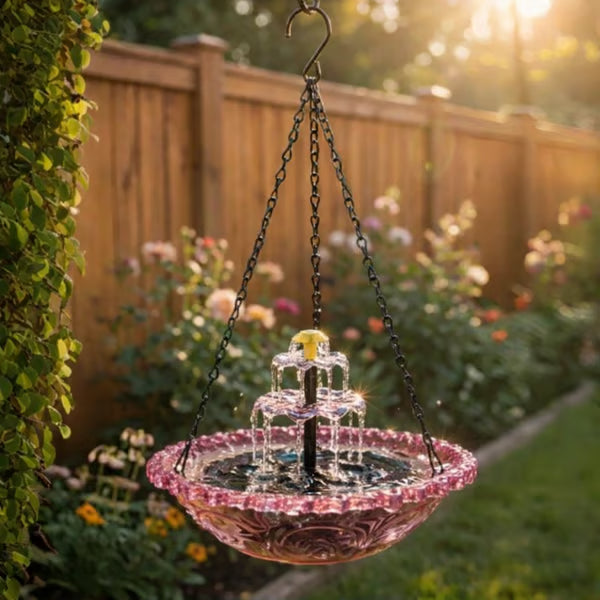 ✨2026 Spring special offer 50% off-🐦Solar Cascade Hanging Bird Bath Fountain🔥Buy 2 Free Shipping