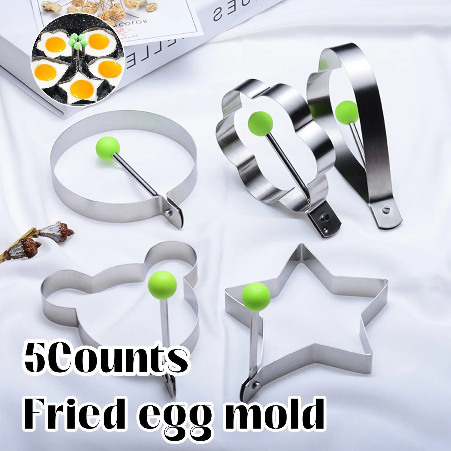 5 Counts Set Fried Egg Rings Molds, Multifunctional Breakfast Tool