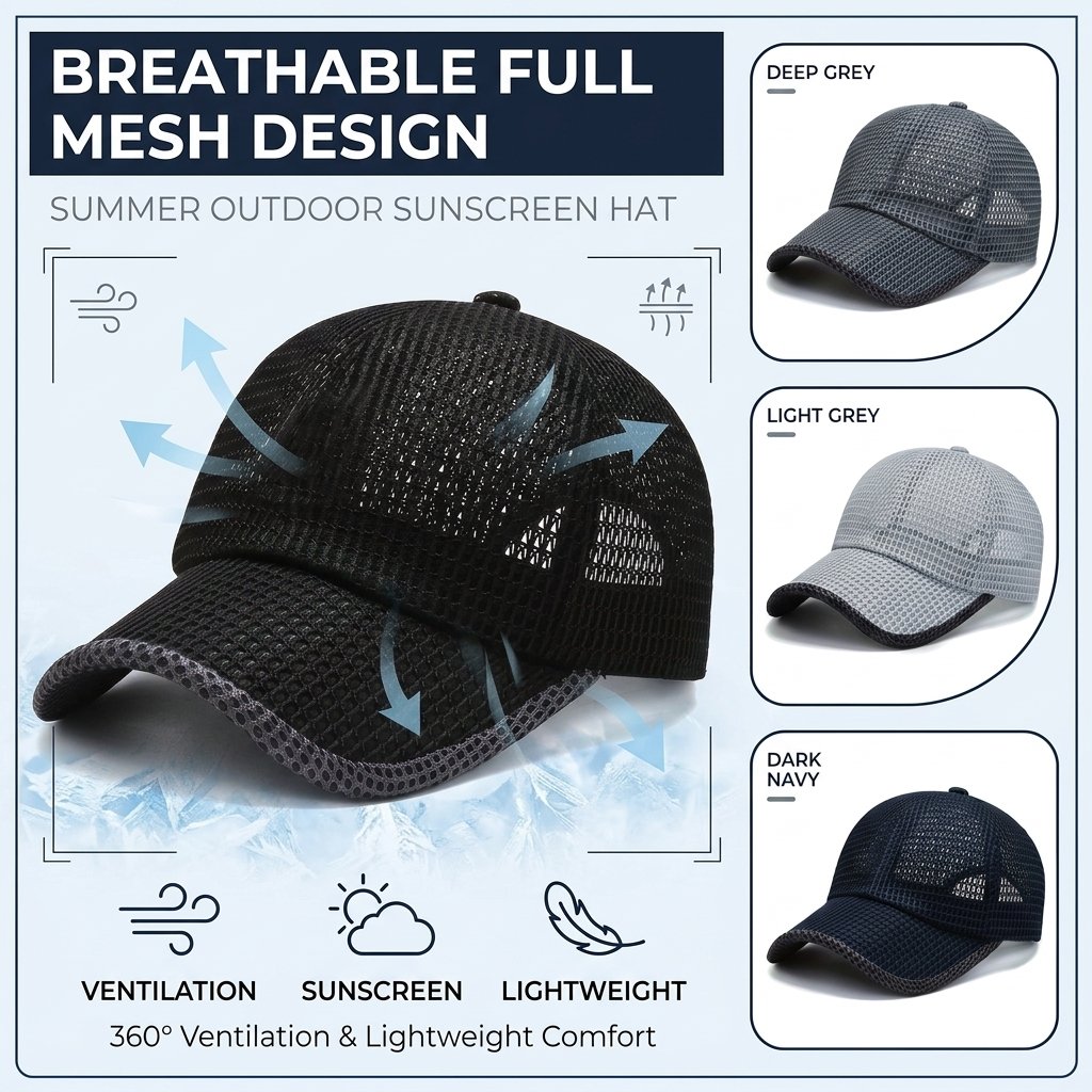 🧢Outdoor Sun Protection Hat – Lightweight, Breathable & Quick-Dry