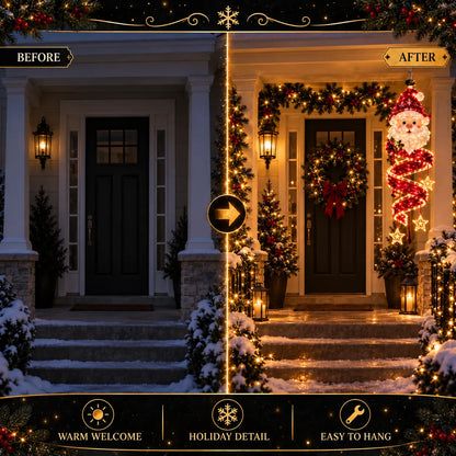⏳ Last Day 49% OFF – 🎄Christmas Magic Spiral™ Hanging LED Light Collection – 9 Festive Designs ✨ | Suspended Glowing Characters with Spiral Lights & Hanging Details for Porches, Windows, Entryways & Holiday Displays
