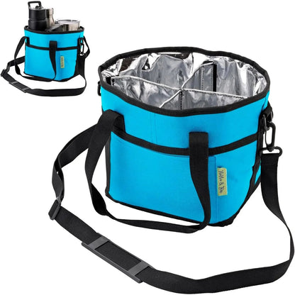 🔥🔥Family Size 4 Compartment Bottle Holder with Strap Adjustable Insert Fits Large and Small Drinks