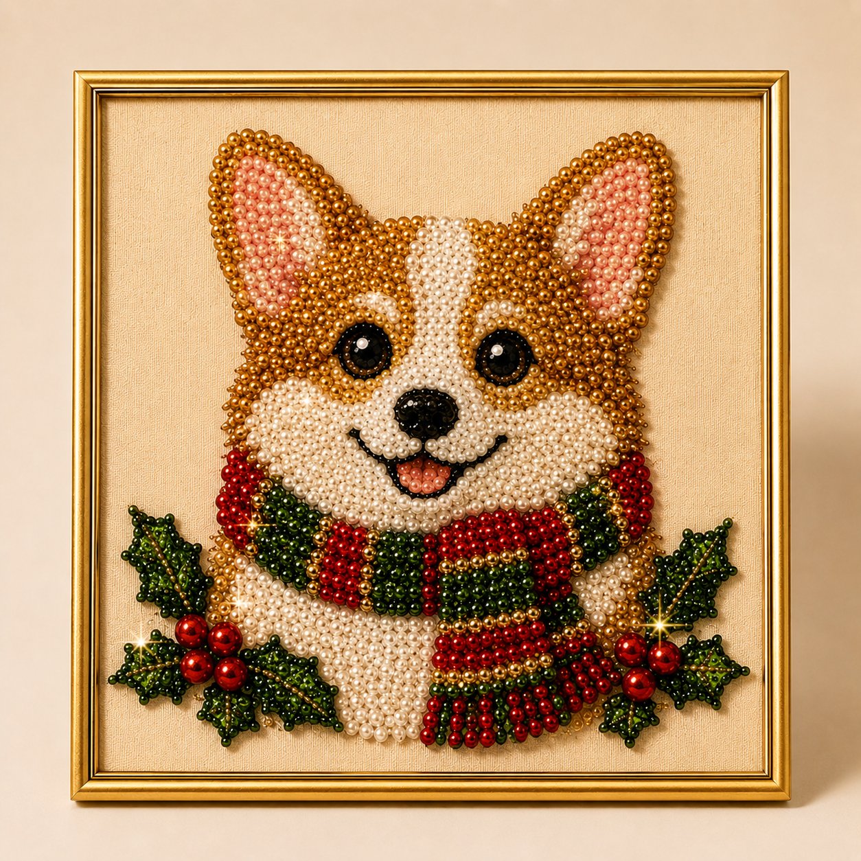 🎄LAST DAY 50% OFF – DIY Christmas Festive Pet Pearl Diamond Painting Art Kit With Frame