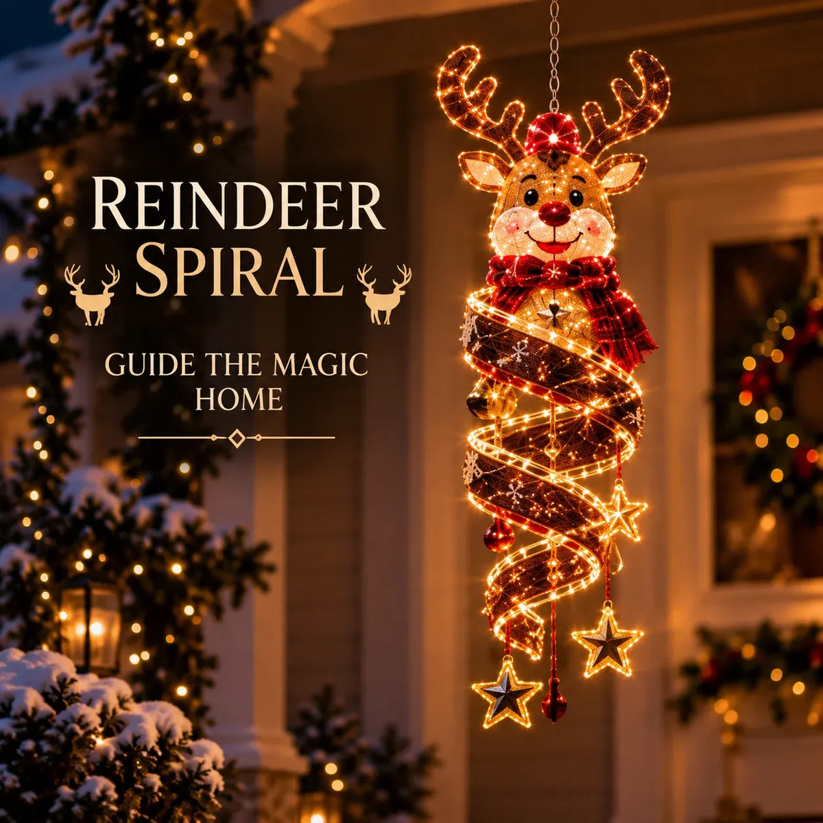 ⏳ Last Day 49% OFF – 🎄Christmas Magic Spiral™ Hanging LED Light Collection – 9 Festive Designs ✨ | Suspended Glowing Characters with Spiral Lights & Hanging Details for Porches, Windows, Entryways & Holiday Displays