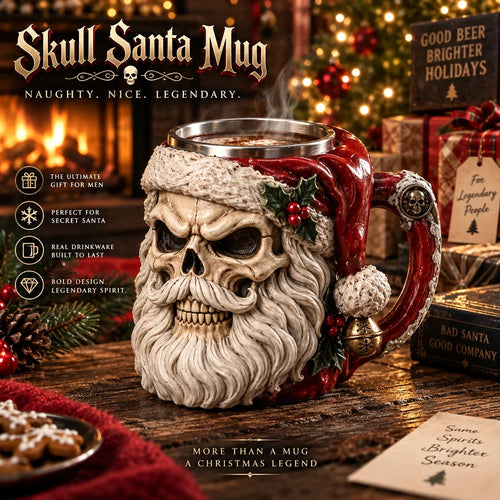 ⏳ Last Day 49% OFF – 💀🎅 3D Dark Christmas Santa Mug Collection | Skull Santa & Pirate Santa Designs with Sculpted Holiday Details ☠️