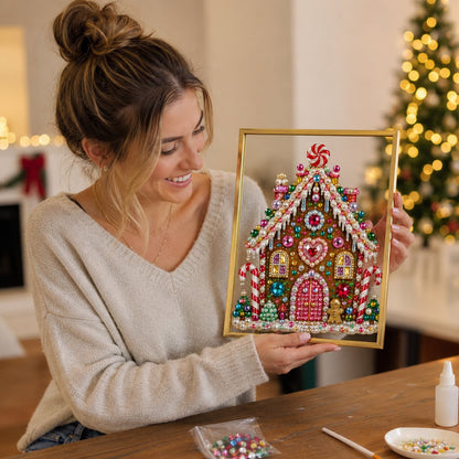 🔥 LAST DAY 49% OFF – 🎄 DIY Jeweled Christmas Tree Art Kit | Colorful Gems, Pearls, Paints & Gold-Tone Floating Display Frame 💎✨