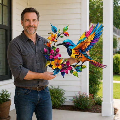 💖Hummingbird Bloom Metal Wall Art