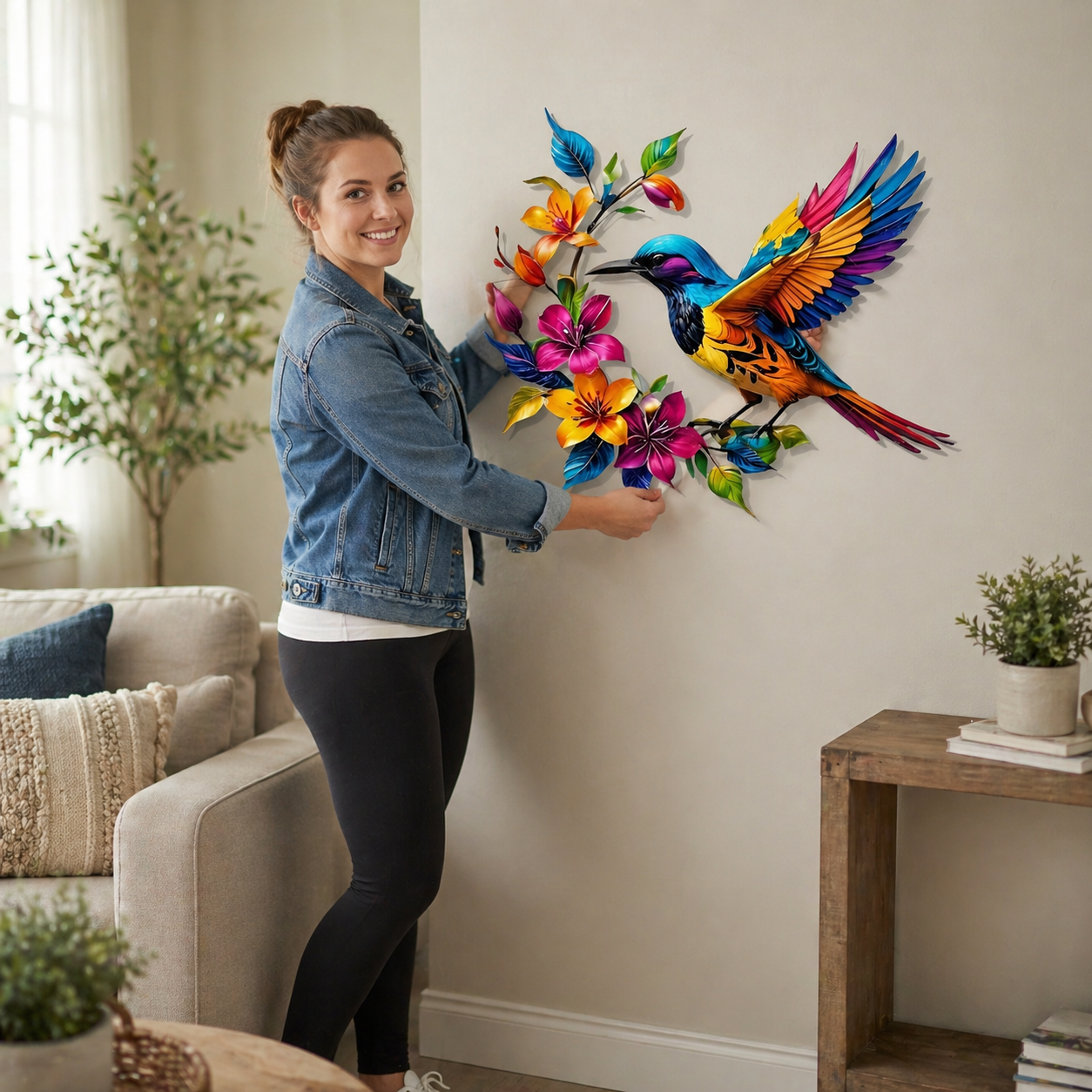 💖Hummingbird Bloom Metal Wall Art