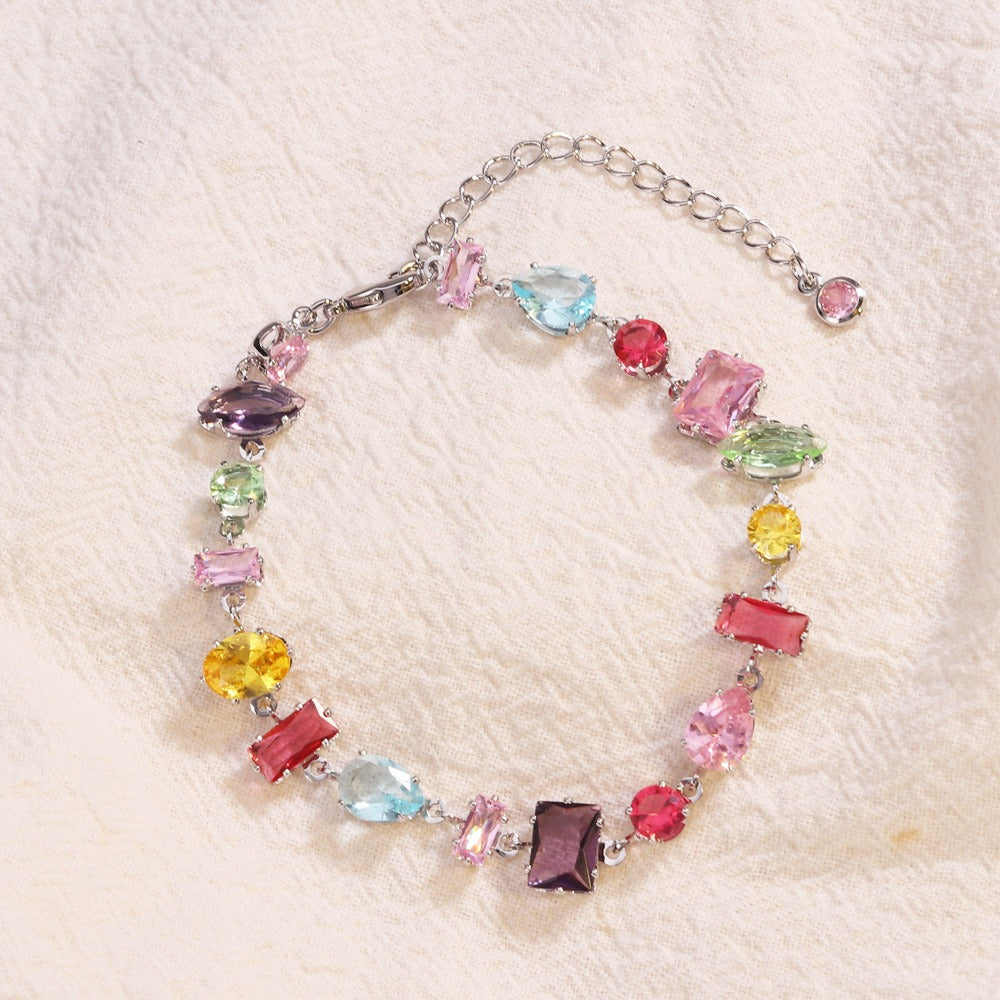 🌈 TODAY ONLY: BOGO 50% OFF! Rainbow Crystal Zircon Bracelet & Necklace for Women, S925 Sterling Silver Plated&nbsp;