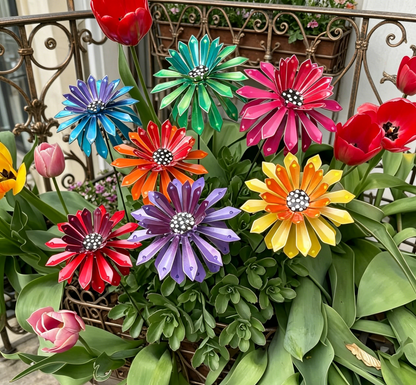🔥Last Day 49% OFF-Metal Zinnia Flower Garden Stake