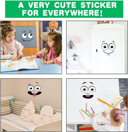 🌱 Eco-Friendly Funny Face Sticker Set(4 whimsical facial expressions from grinning to silly)