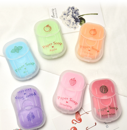 🧼 42% OFF Today – Travel Portable Paper Soap (50 Sheets, 6 Fresh Scents)