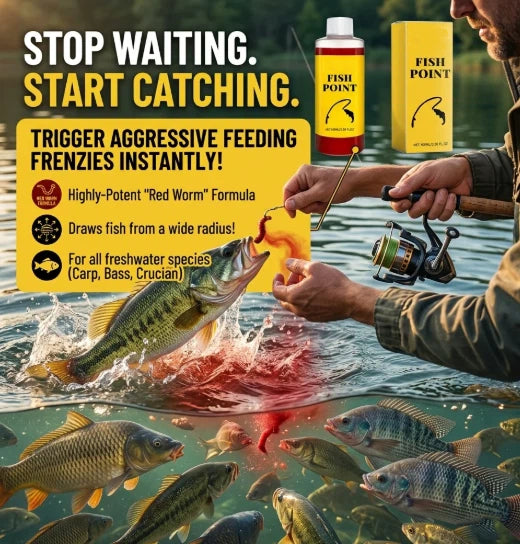 Concentrated Fish Attractant Liquid – Fast-Acting Red Worm Bait Additive for Freshwater Fishing, Enhances Scent & Improves Bite Response (100ml)