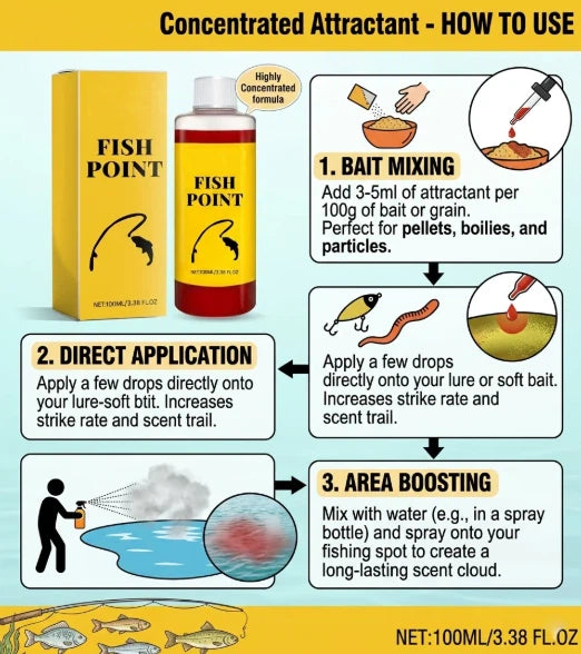 Concentrated Fish Attractant Liquid – Fast-Acting Red Worm Bait Additive for Freshwater Fishing, Enhances Scent & Improves Bite Response (100ml)