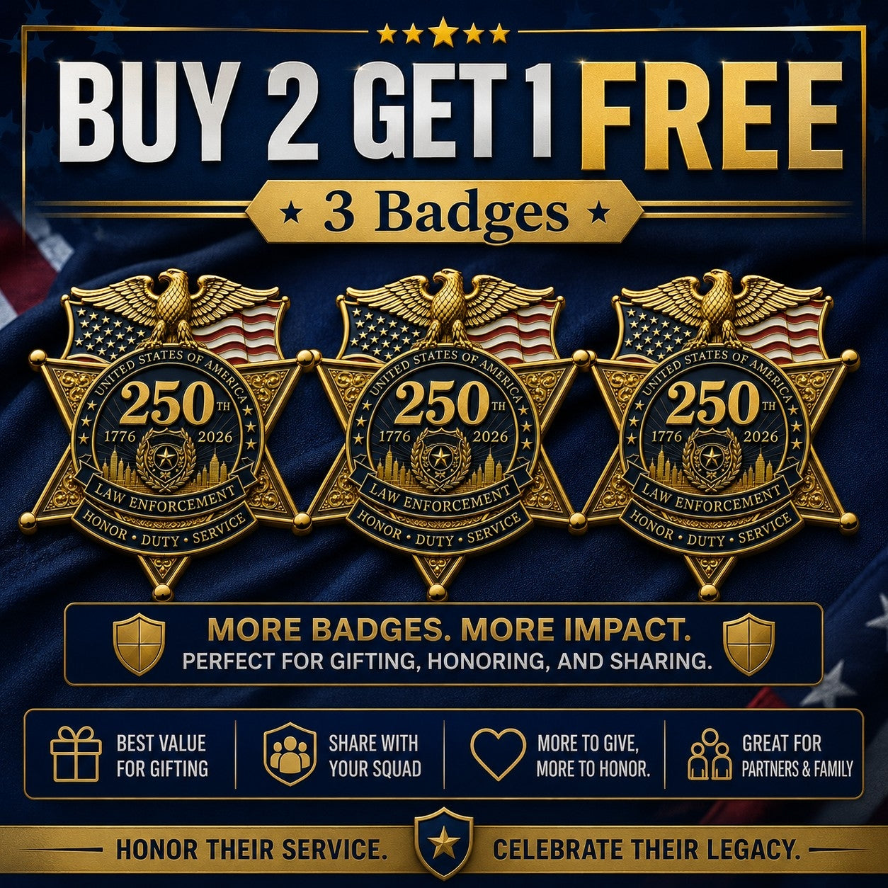 🔥49% OFF – America 250 Law Enforcement Tribute Brooch 🇺🇸