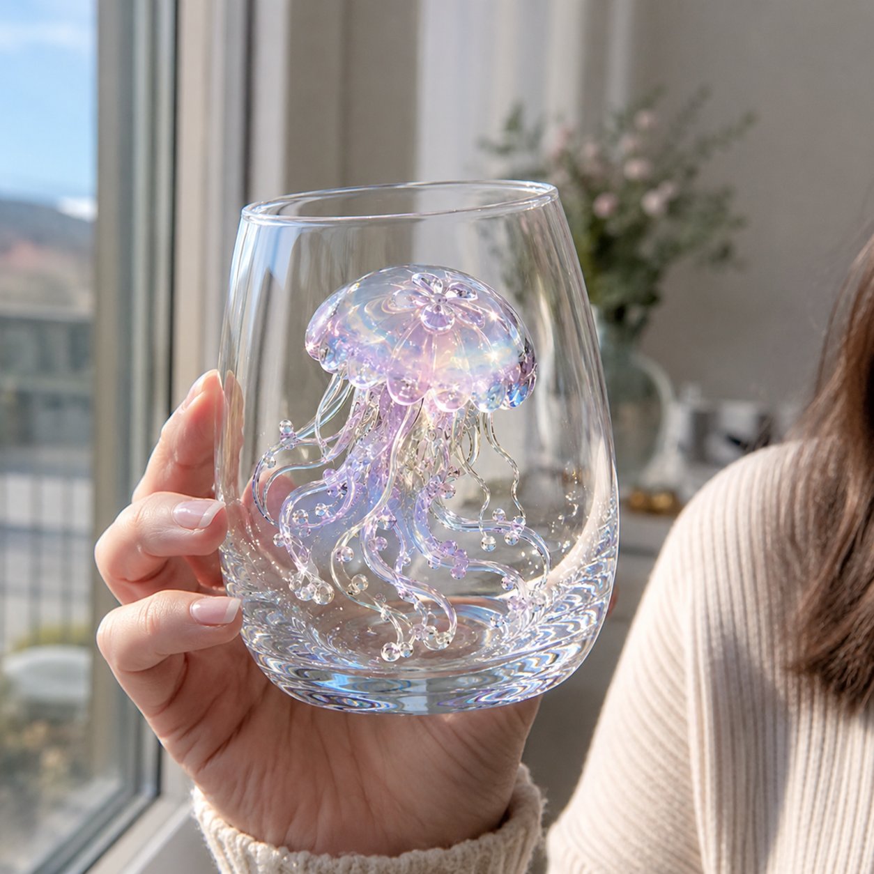 🔥✨ 3D Animal Floral Glass Tumbler | For Prettier Sips, Sunlight-Catching Details, Nature Charm & Elegant Everyday Drink Vibes 🌸🐾