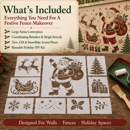 🌿 Garden Wall StencilTM Collection | 9 Reusable Mural Designs for Walls, Fences, Porches & Creative Outdoor Makeovers 🎨✨