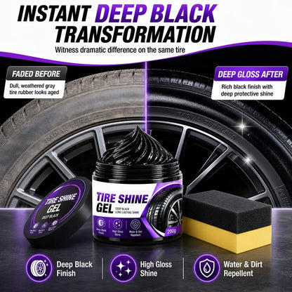 ✨🔥Car Tire Shine Gel  Restoration Paste and Rubber Parts Blackening Coating Wax