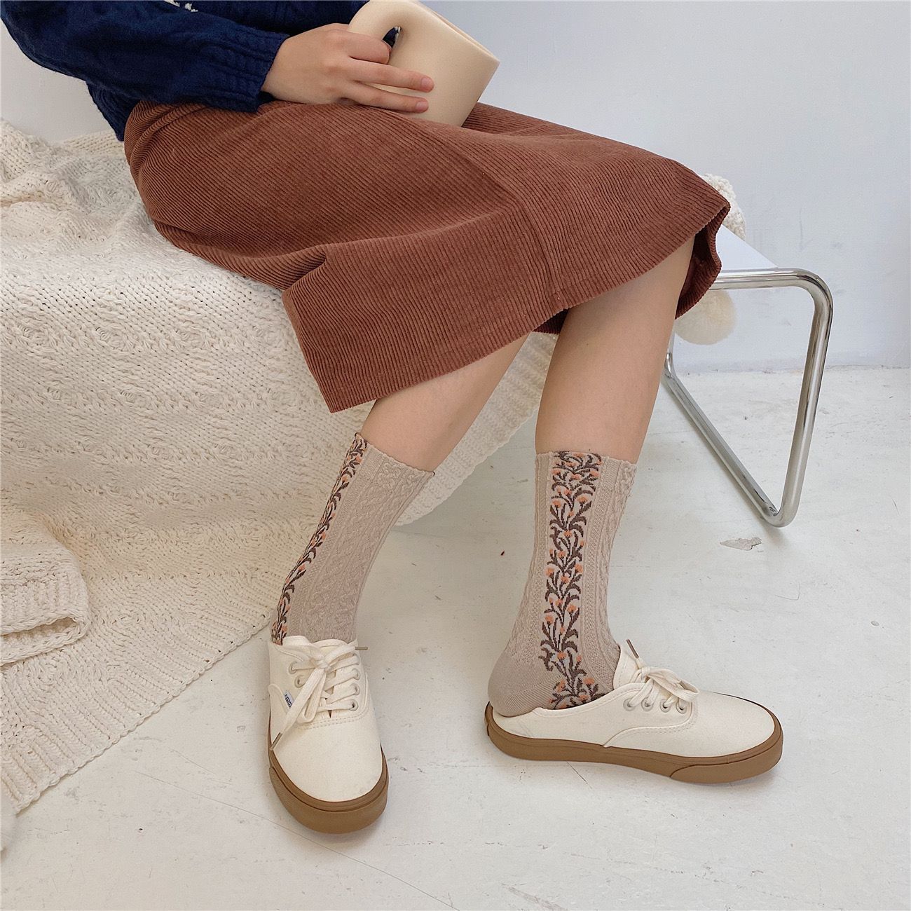 🌸 Vintage Floral Socks – 50% OFF Today Only! ✨