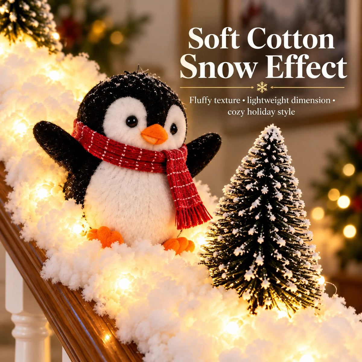 🔥Buy 2 Get 20% OFF🔥Playful Penguin Snowy Stair Railing Decor