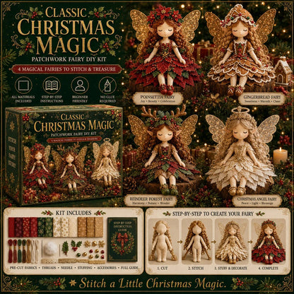 🔥LAST DAY 50% OFF - ✨ Christmas Magic Patchwork Fairy DIY Kit – Stitch Your Own Magical Christmas Fairy Collection