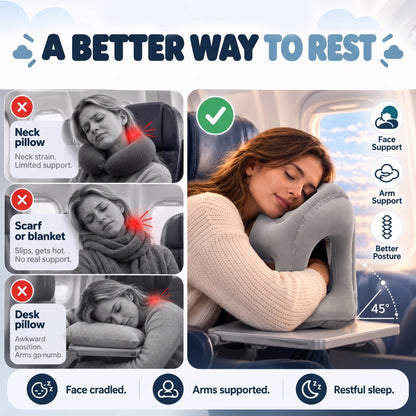 ✈️ Inflatable Travel Pillow – Full Upper Body Support for Comfortable Rest
